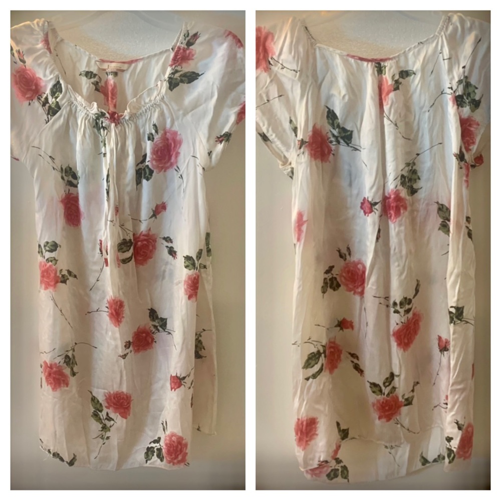 Jiexiu 100% Silk Floral Tunic Dress - Picture 1 of 12